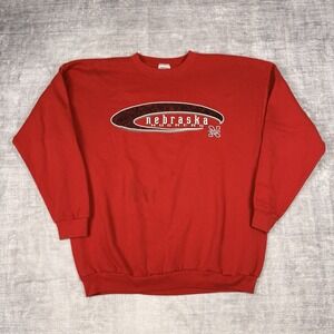 Vintage Nebraska Cornhuskers‎ Sweater Mens 3XL Red NCAA College Crewneck 90s